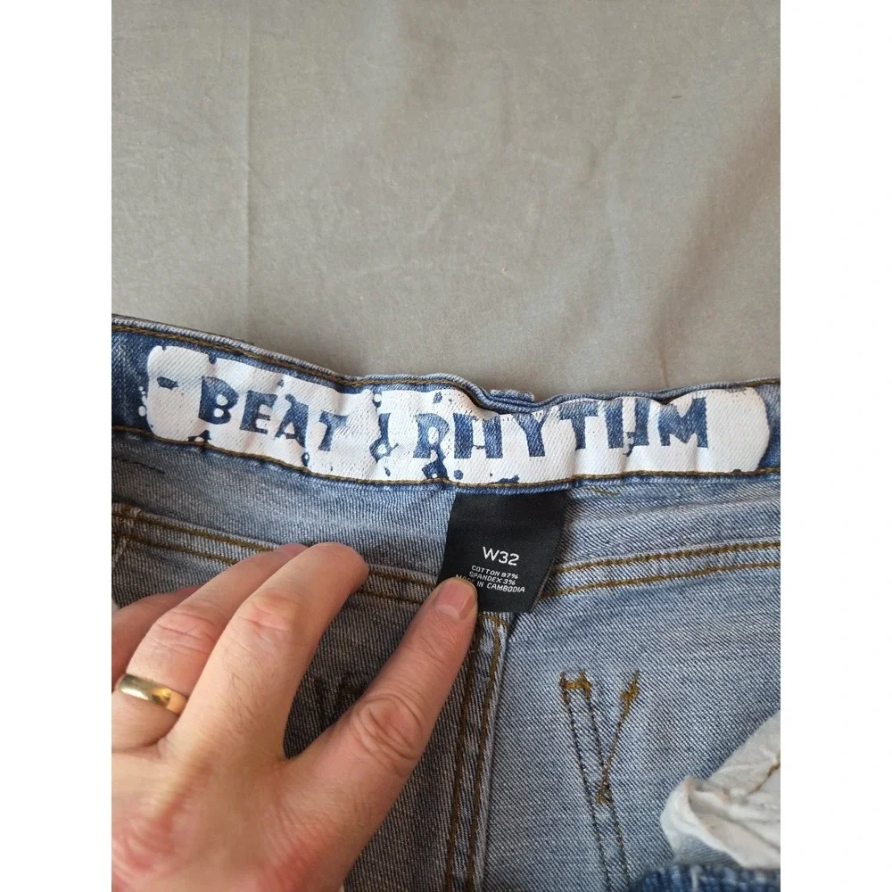 Beat & Rhythm Men's Premium Denim Jean Shorts Distressed‎ Blue Sz 32 Jorts